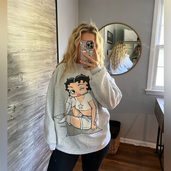 Vintage 1995's Betty Boop Y2K sweater Rock Star XL - Picture 1 of 10